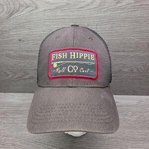 Fish Hippie Hat Mens Trucker Cap Brown Patch Snapback Fishing Mesh Back Grill